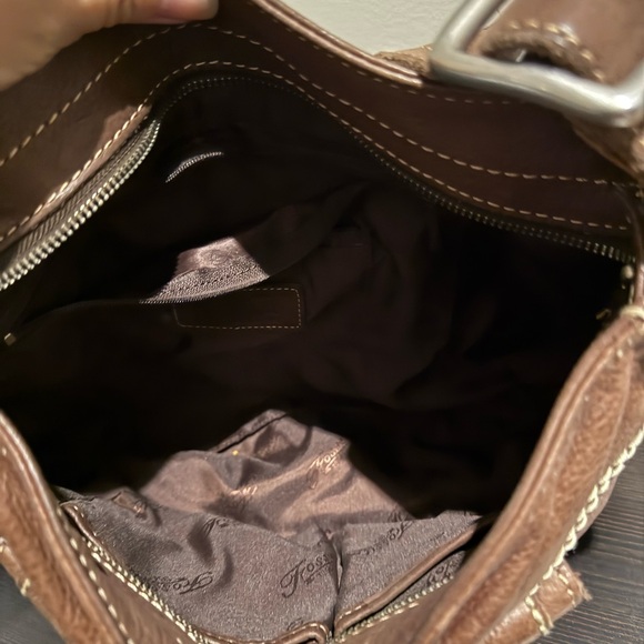 Fossil brown leather satchel, gently used - Picture 5 of 6